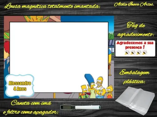 Lousa Magnética os Simpsons com Embalagem