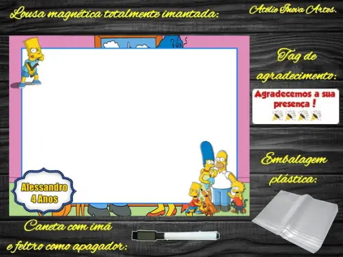 Lousa Magnética os Simpsons com Embalagem