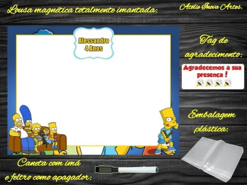 Lousa Magnética os Simpsons com Embalagem