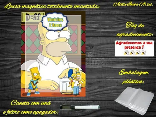 Lousa Magnética os Simpsons com Embalagem