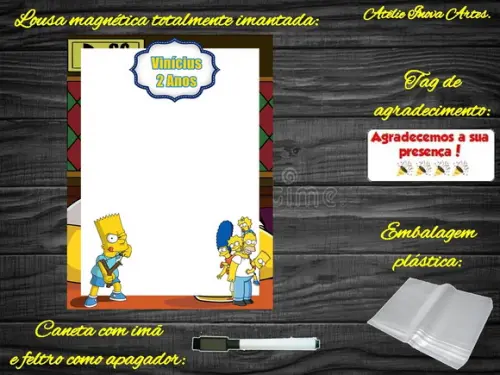 Lousa Magnética os Simpsons com Embalagem