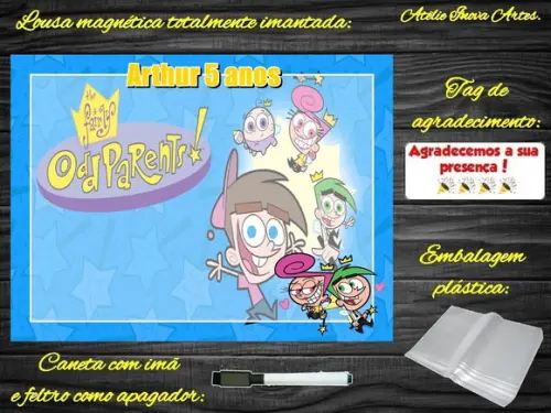 Lousa Magnética Padrinhos Mágicos com Embalagem