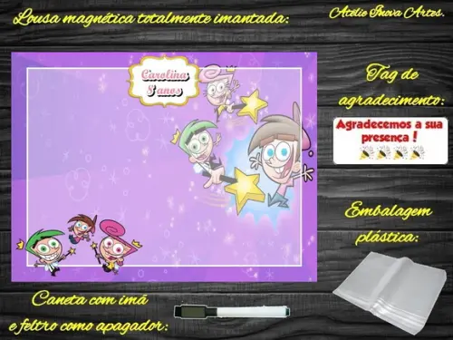 Lousa Magnética Padrinhos Mágicos com Embalagem