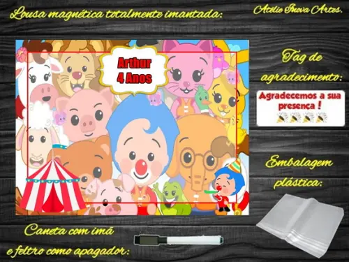 Lousa Magnética Palhaço Plim Plim com Embalagem