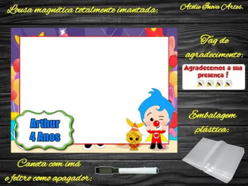 Lousa Magnética Palhaço Plim Plim com Embalagem