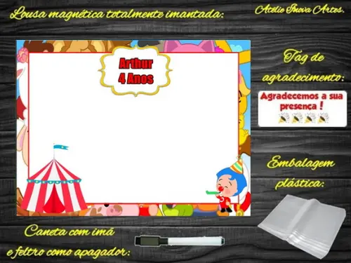 Lousa Magnética Palhaço Plim Plim com Embalagem