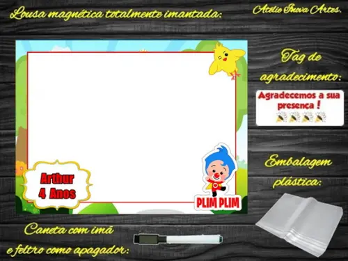 Lousa Magnética Palhaço Plim Plim com Embalagem