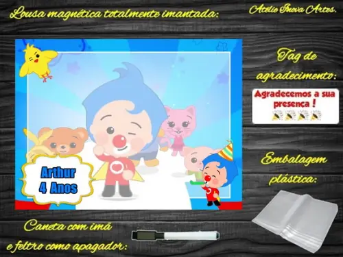 Lousa Magnética Palhaço Plim Plim com Embalagem