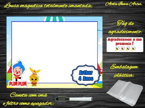 Lousa Magnética Palhaço Plim Plim com Embalagem