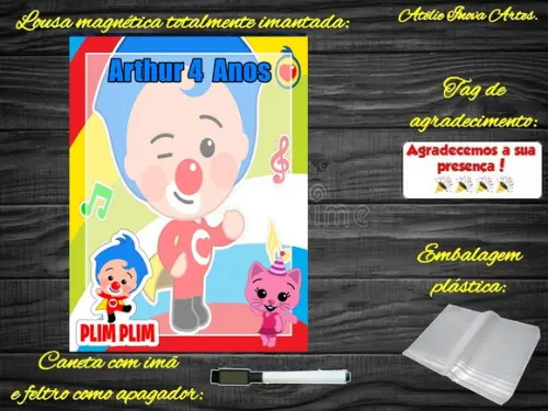 Lousa Magnética Palhaço Plim Plim com Embalagem