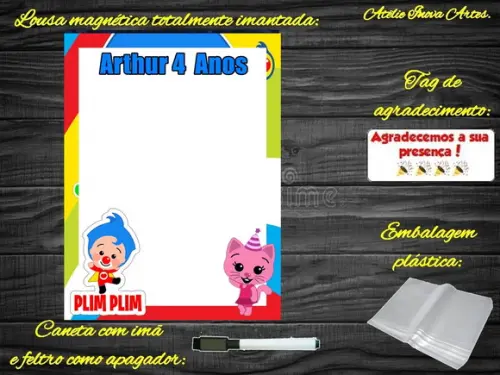 Lousa Magnética Palhaço Plim Plim com Embalagem