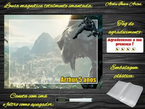 Lousa Magnética Pantera Negra com Embalagem