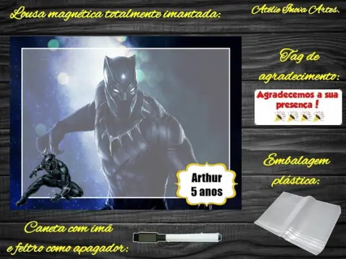 Lousa Magnética Pantera Negra com Embalagem