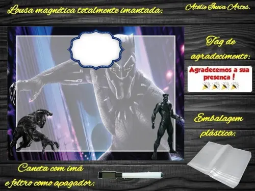 Lousa Magnética Pantera Negra com Embalagem