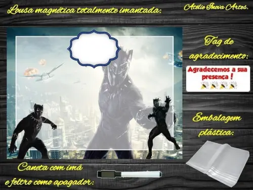 Lousa Magnética Pantera Negra com Embalagem