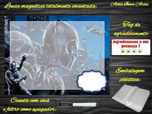 Lousa Magnética Pantera Negra com Embalagem
