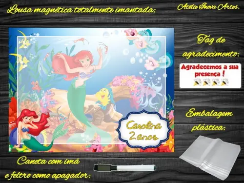 Lousa Magnética Pequena Sereia com Embalagem