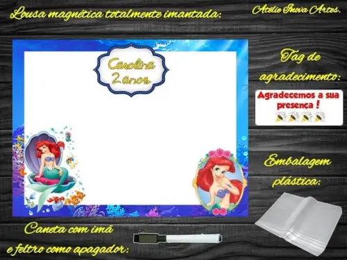 Lousa Magnética Pequena Sereia com Embalagem