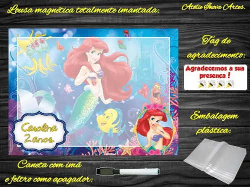 Lousa Magnética Pequena Sereia com Embalagem