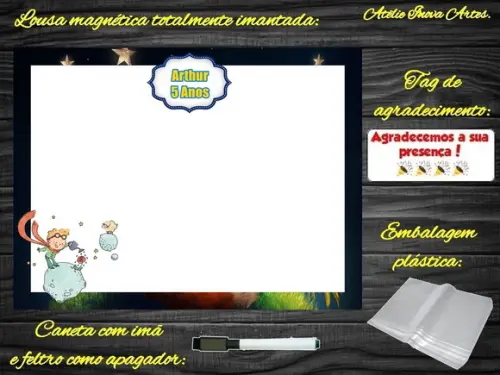 Lousa Magnética Pequeno Príncipe com Embalagem