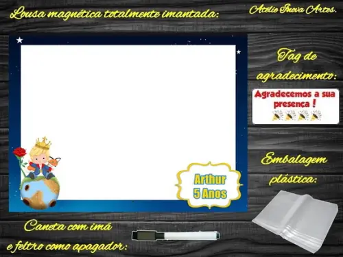 Lousa Magnética Pequeno Príncipe com Embalagem