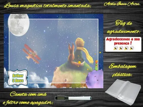 Lousa Magnética Pequeno Príncipe com Embalagem