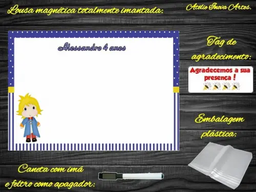 Lousa Magnética Pequeno Príncipe com Embalagem