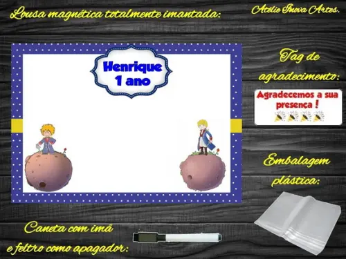 Lousa Magnética Pequeno Príncipe com Embalagem
