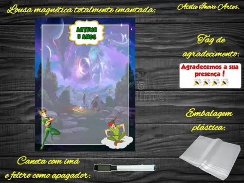 Lousa Magnética Peter Pan com Embalagem