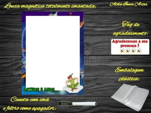 Lousa Magnética Peter Pan com Embalagem