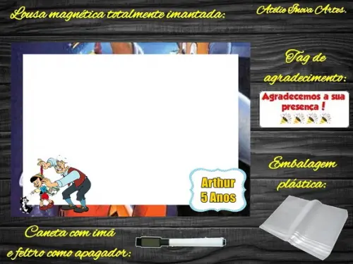 Lousa Magnética Pinóquio com Embalagem