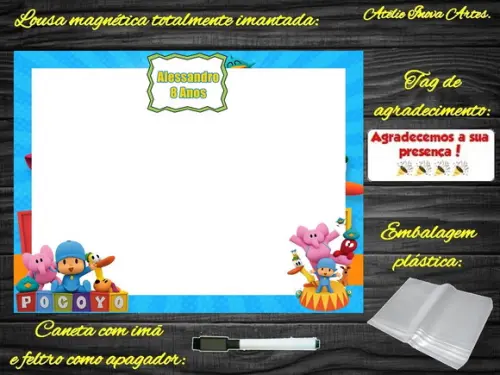 Lousa Magnética Pocoyo com Embalagem