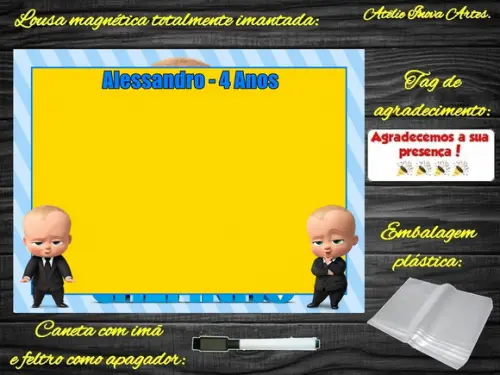 Lousa Magnética Poderoso Chefinho com Embalagem