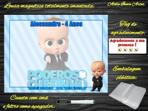 Lousa Magnética Poderoso Chefinho com Embalagem