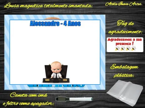 Lousa Magnética Poderoso Chefinho com Embalagem