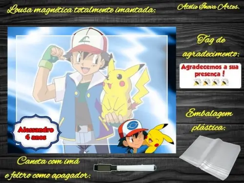 Lousa Magnética Pokemon com Embalagem