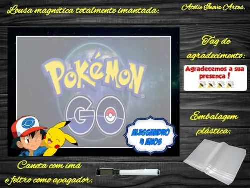 Lousa Magnética Pokemon com Embalagem