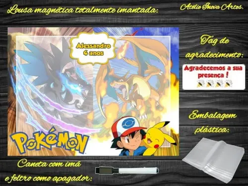 Lousa Magnética Pokemon com Embalagem