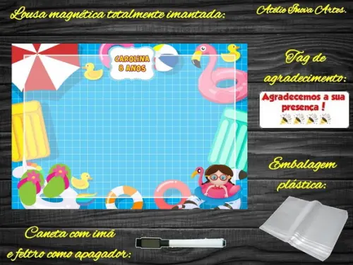 Lousa Magnética Pool Party com Embalagem