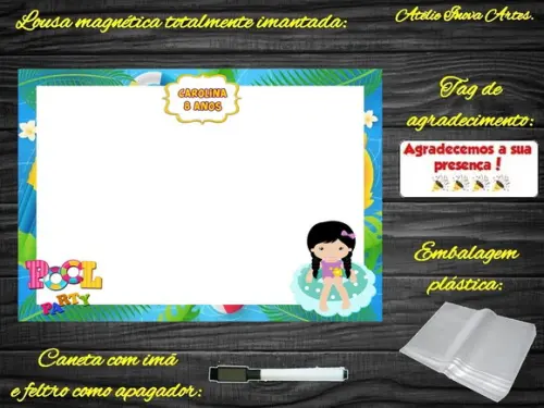 Lousa Magnética Pool Party com Embalagem