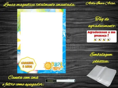 Lousa Magnética Pool Party com Embalagem