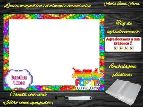 Lousa Magnética Pop It com Embalagem