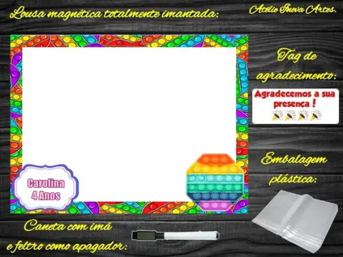 Lousa Magnética Pop It com Embalagem