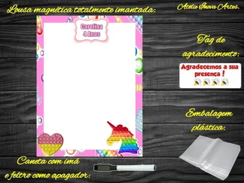 Lousa Magnética Pop It com Embalagem
