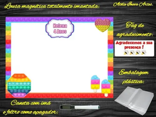 Lousa Magnética Pop It com Embalagem