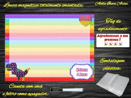 Lousa Magnética Pop It com Embalagem