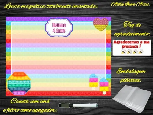 Lousa Magnética Pop It com Embalagem