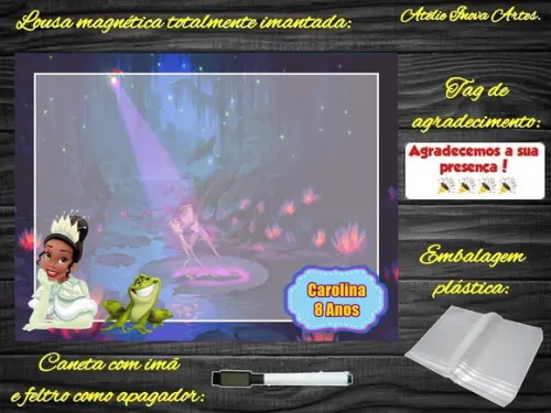 Lousa Magnética Princesa e o Sapo com Embalagem