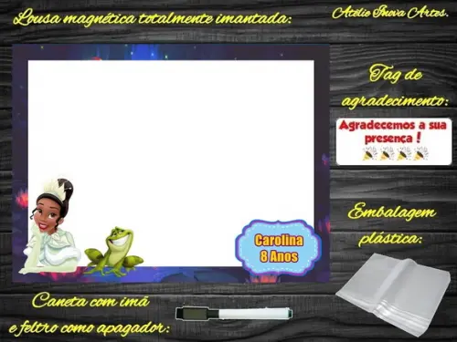 Lousa Magnética Princesa e o Sapo com Embalagem