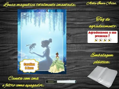 Lousa Magnética Princesa e o Sapo com Embalagem